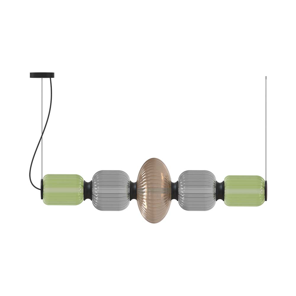 ROBIN 10829 | MIX BERRIES PENDANT QUINTED - AMBAR, GREY & GREEN