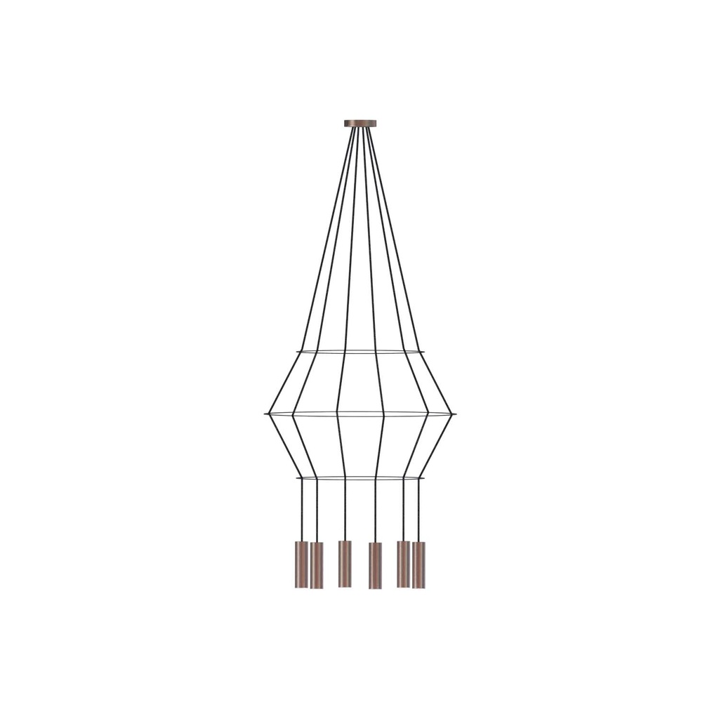 ROBIN 09946 | ROSE PENDANT CHANDELIER CIRCULAR 16 - COPPER