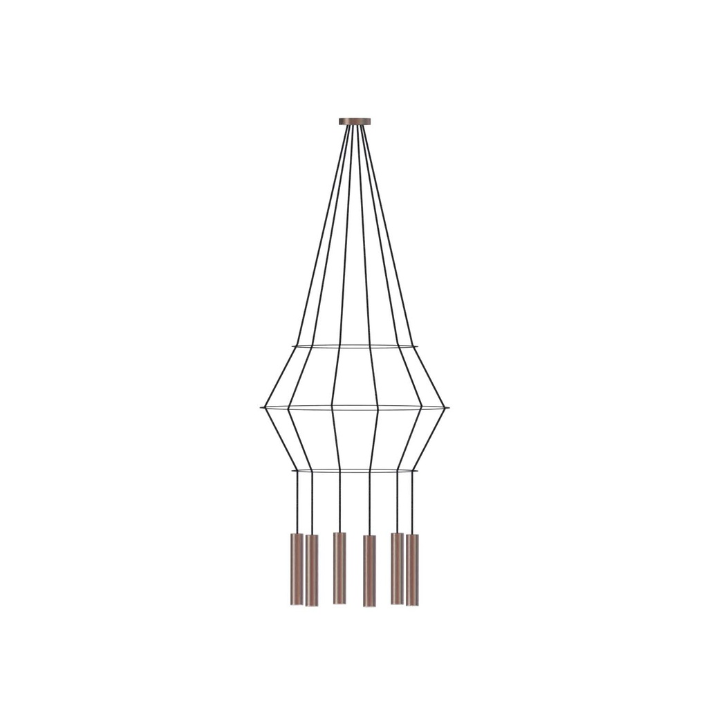 ROBIN 09977 | ROSE PENDANT CHANDELIER CIRCULAR 25 - COPPER