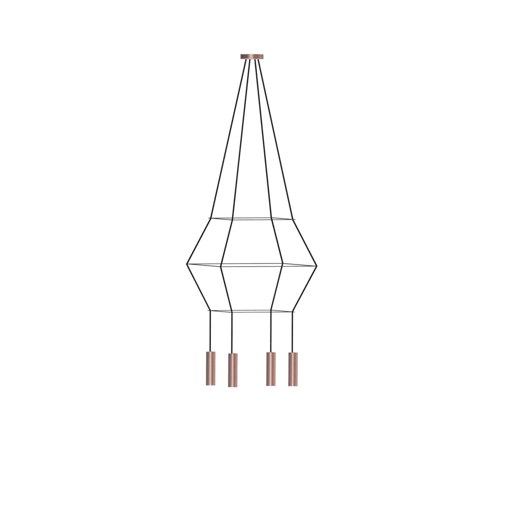 ROBIN 09854 | ROSE PENDANT CHANDELIER SQUARE 16 - COPPER