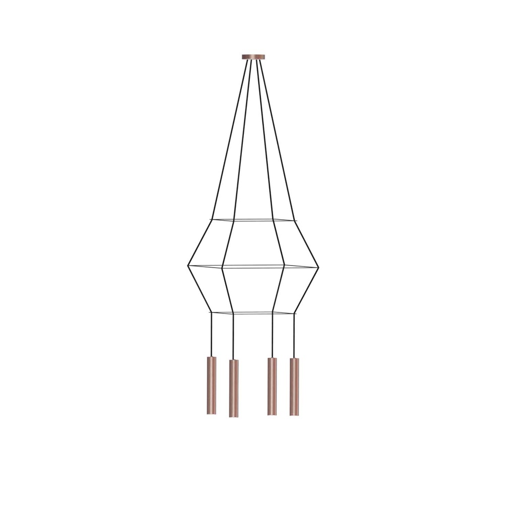 ROBIN 09885 | ROSE PENDANT CHANDELIER SQUARE 25 - COPPER