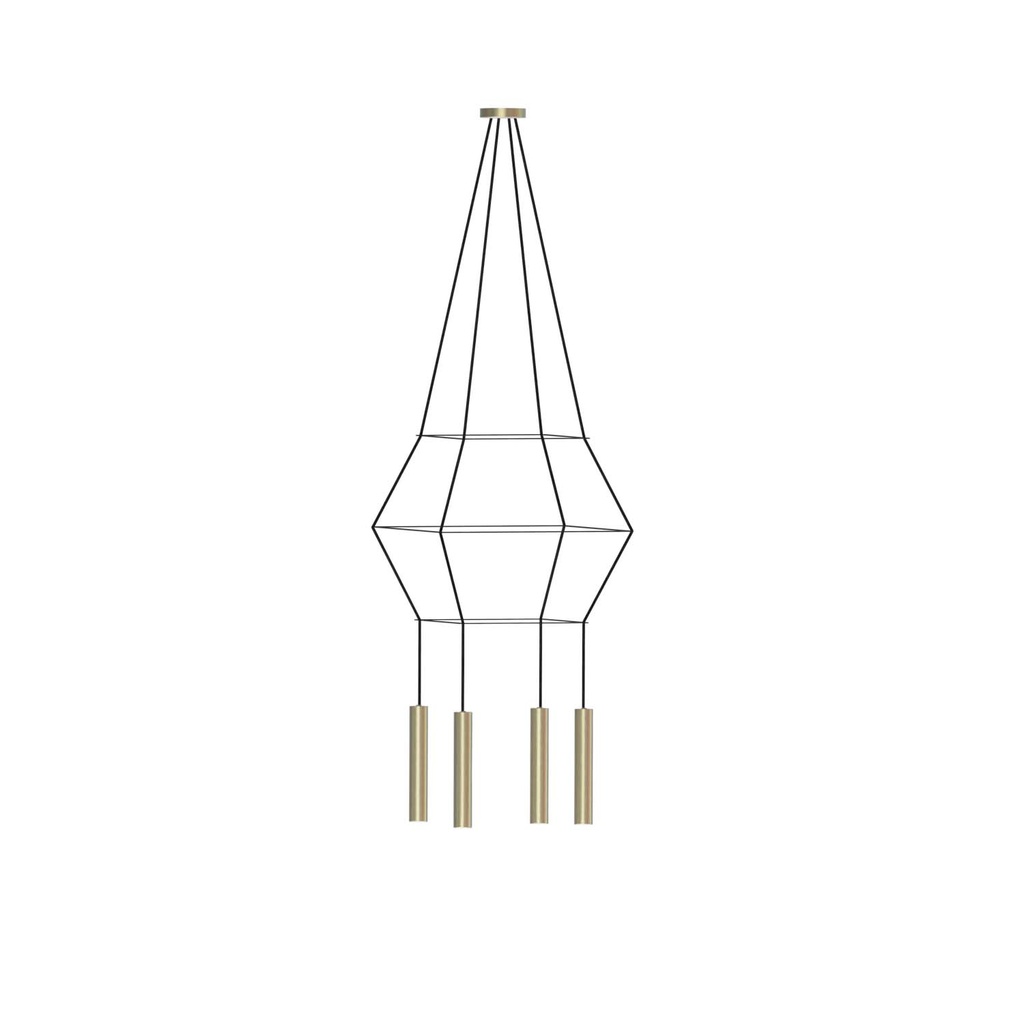 ROBIN 09878 | ROSE PENDANT CHANDELIER SQUARE 25 - MATTE POLISHED BRASS