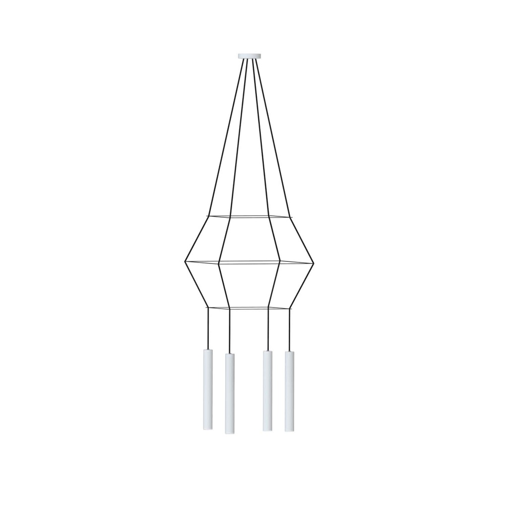ROBIN 09892 | ROSE PENDANT CHANDELIER SQUARE 40 - MATTE WHITE
