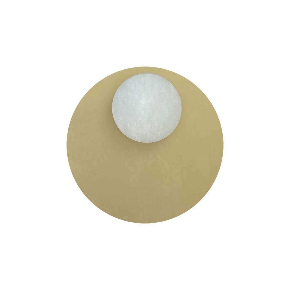 ROBIN 10553 | ROYAL WALL ECLIPSE - MATTE POLISHED BRASS BASE AND DISC, AND ALABASTER SPHERE