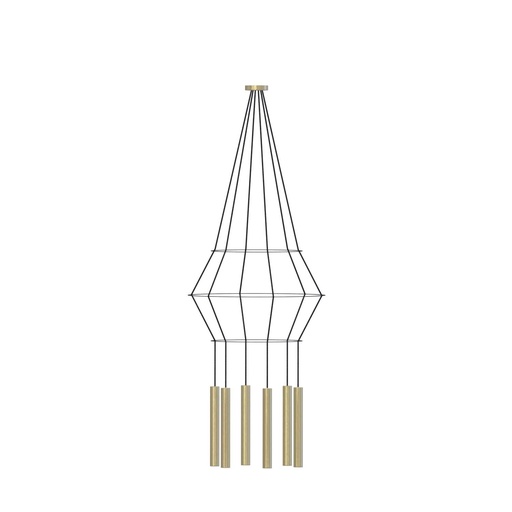 [ROB-09991] ROBIN 09991 | ROSE PENDANT CHANDELIER CIRCULAR 40 - MATTE POLISHED BRASS