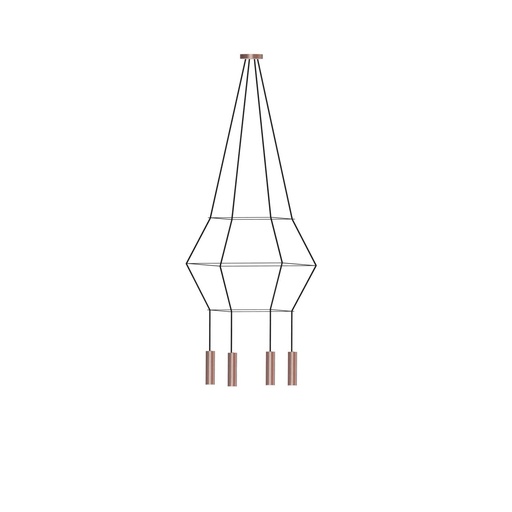 [ROB-09854] ROBIN 09854 | ROSE PENDANT CHANDELIER SQUARE 16 - COPPER