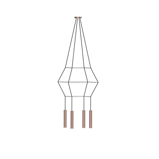 [ROB-09885] ROBIN 09885 | ROSE PENDANT CHANDELIER SQUARE 25 - COPPER