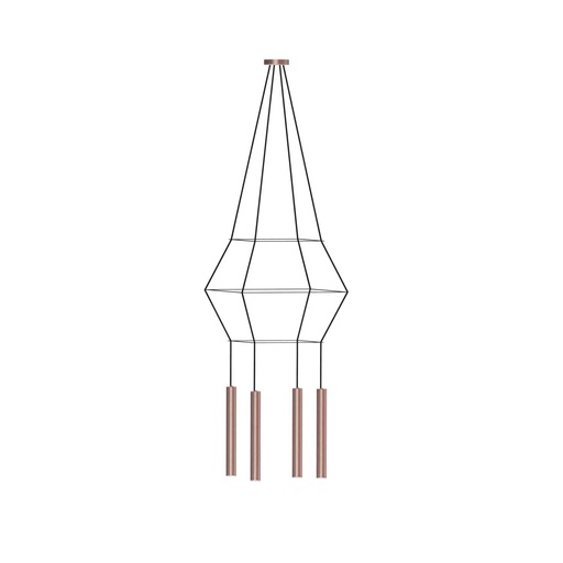 [ROB-09915] ROBIN 09915 | ROSE PENDANT CHANDELIER SQUARE 40 - COPPER