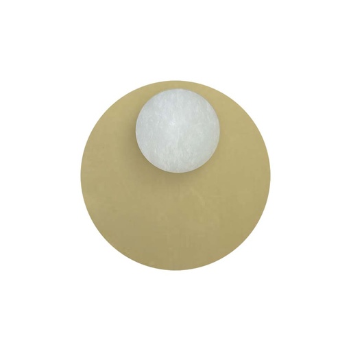 [ROB-10553] ROBIN 10553 | ROYAL WALL ECLIPSE - MATTE POLISHED BRASS BASE AND DISC, AND ALABASTER SPHERE